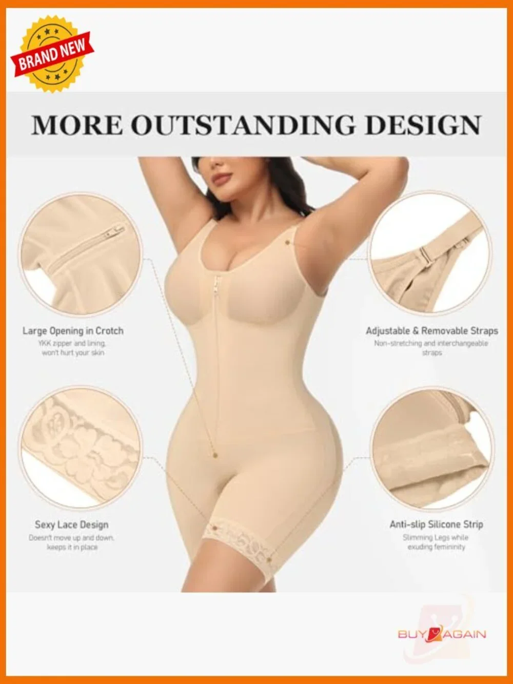 High Compression Faja Body Shaper Shapewear Bodysuit Tummy Control